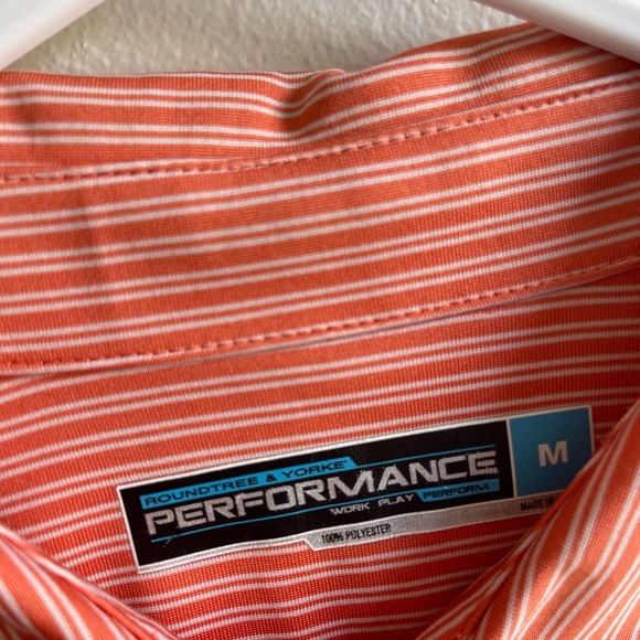 Roundtree & Yorke Performance Short Sleeve Striped Polo - Picture 3 of 3